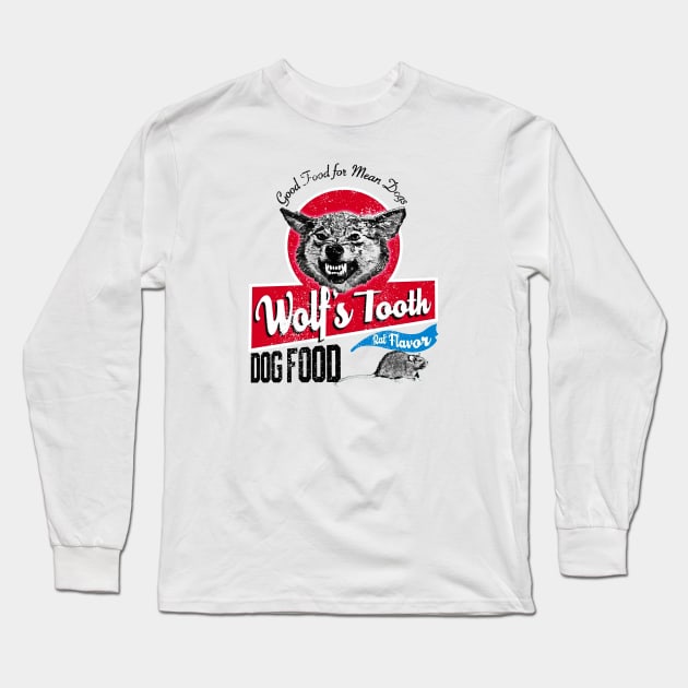 wolfs tooth dog food Long Sleeve T-Shirt by guyfawkes.art